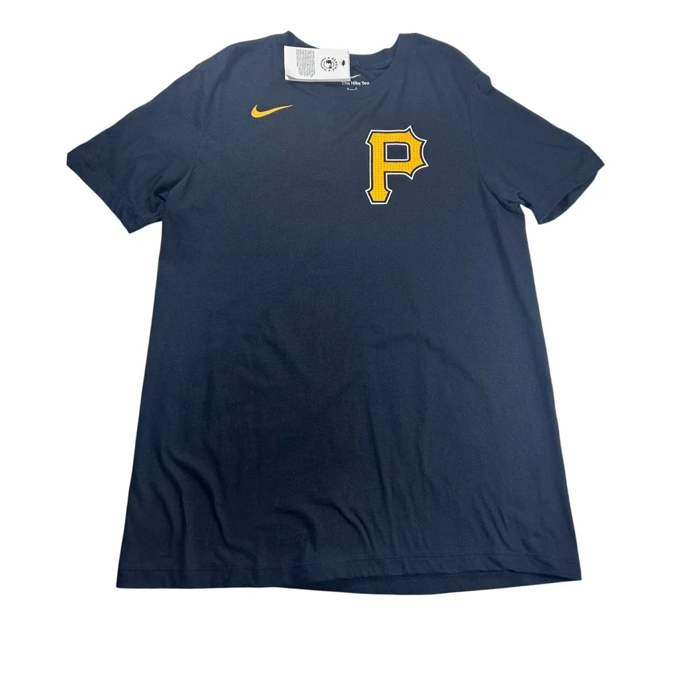 Pittsburgh Pirates David Bednar Nike MLB‎ Baseball Black T-Shirt Size Medium NWT